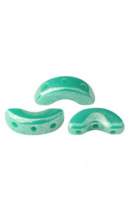 Arcos par Puca® beads Opaque green turquoise luster 63130/14400